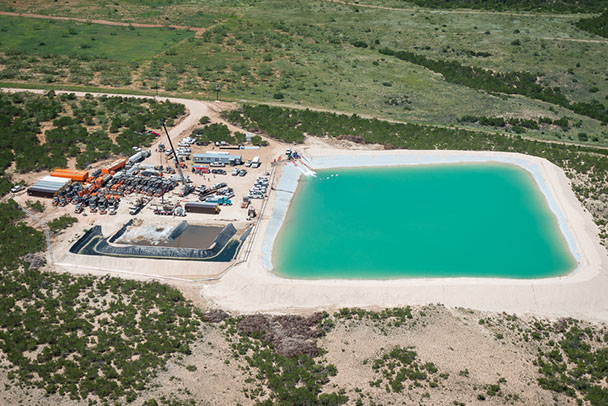 aerial photo of oil drilling site