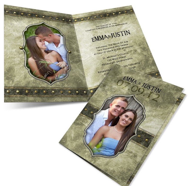 4- Sided Folded Photo Wedding Invitations