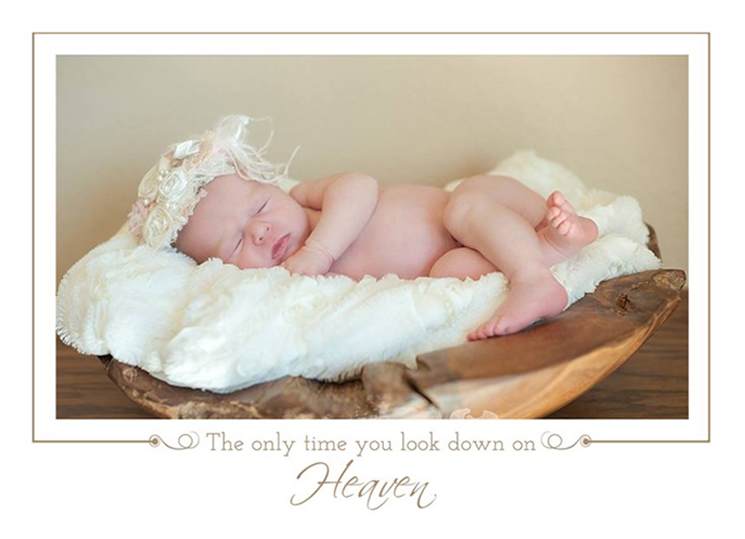 looking down on heaven 5x7 front